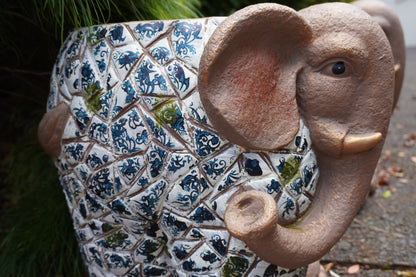 Golden Mosaic Elephant Pot