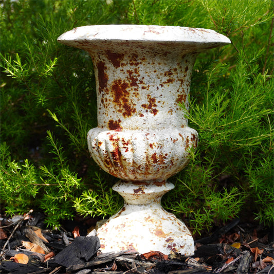 intense rusted garden pot