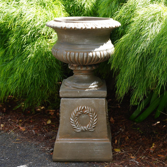 Laurel Medallion Urn & Plinth