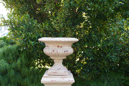 Aged Terracotta Classic Urn & Plinth