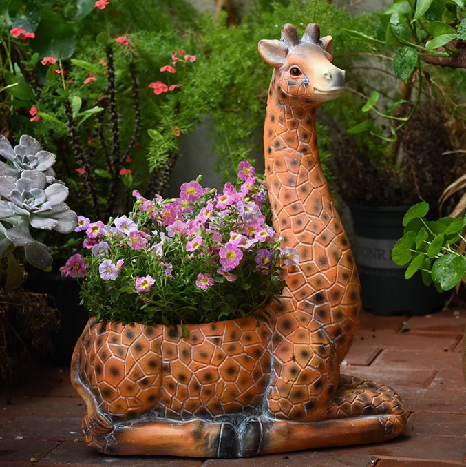 Whimsical Giraffe Pot