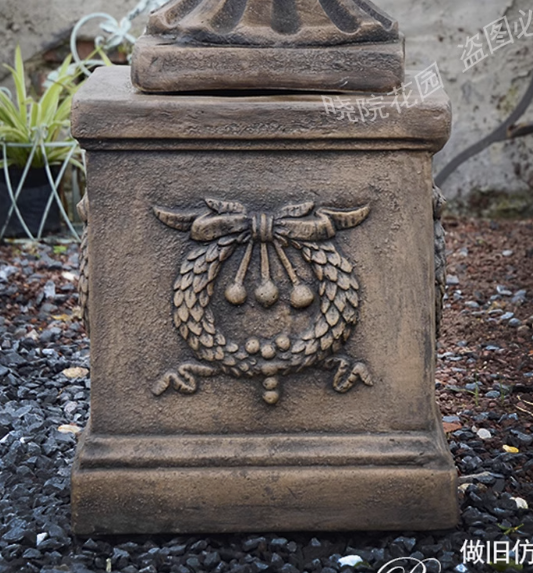 Heritage Iron-Style Floral Urn & Plinth