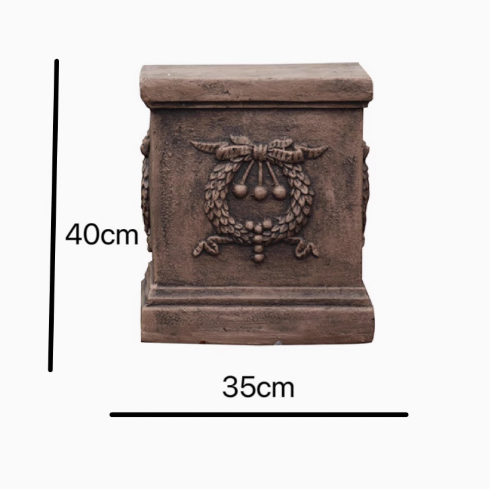 Heritage Iron-Style Floral Urn & Plinth